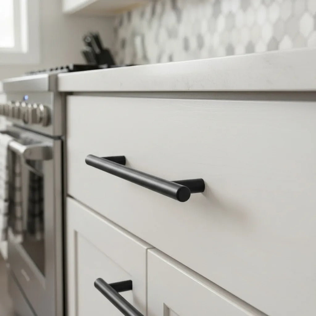 Tirador Manilla Cocinas Mueble Gaveta Acero Inox Negro 20 Cm