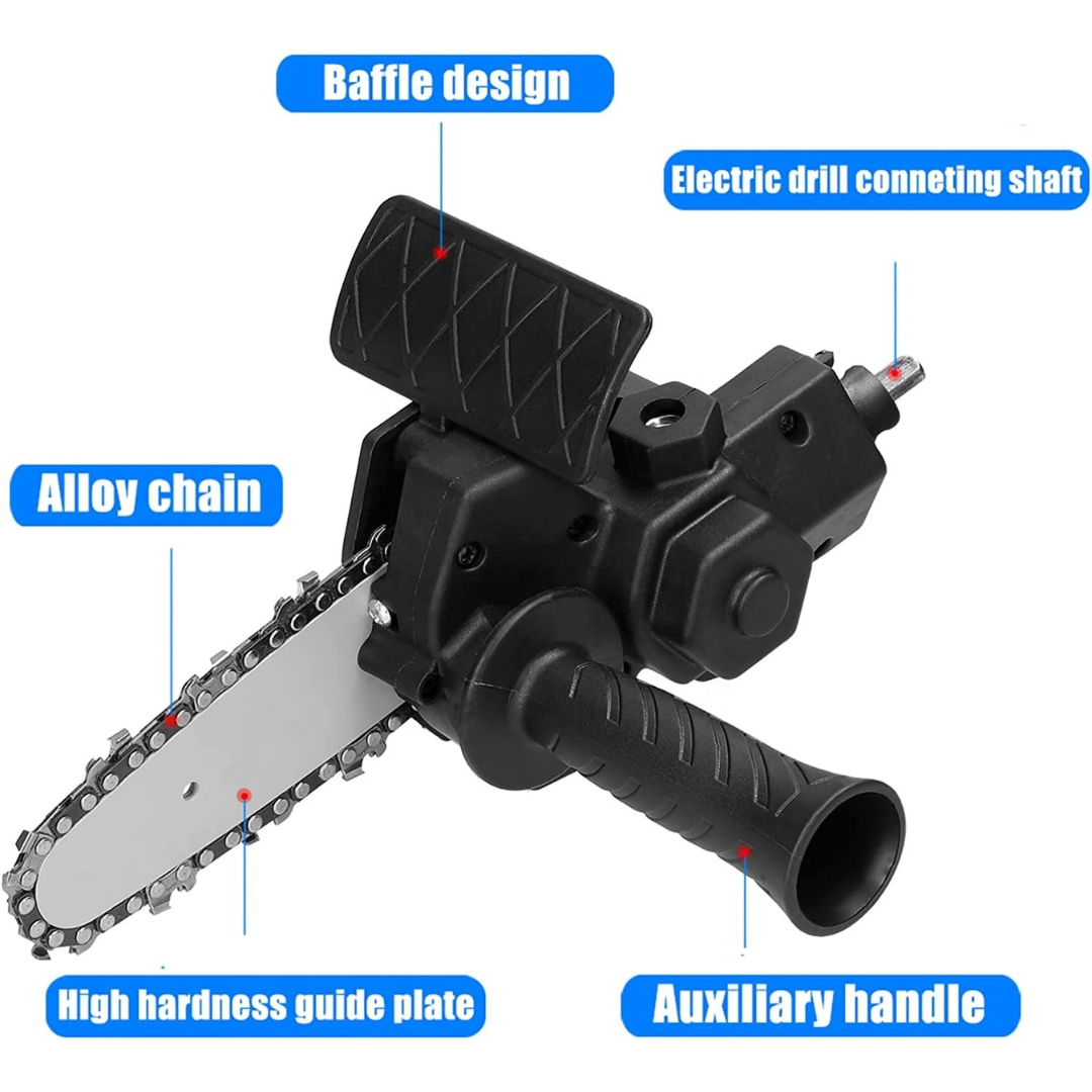Convertidor De Taladro De Mano A Mini Sierra De Cadena 6 Pulgadas