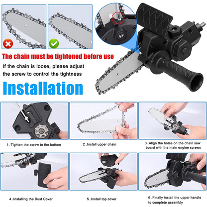 Convertidor De Taladro De Mano A Mini Sierra De Cadena 6 Pulgadas