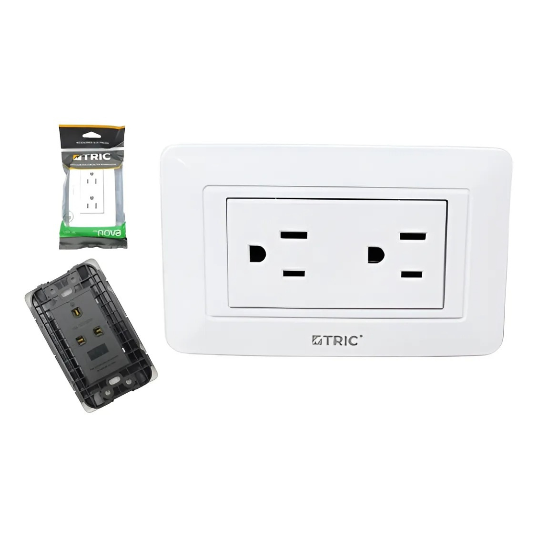 Toma Corriente Doble Blanco Polarizado De Lujo