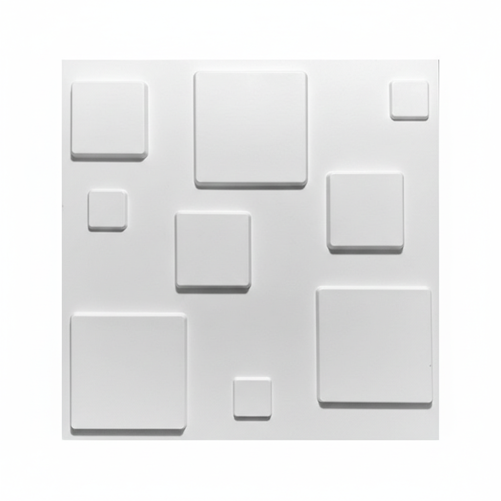 Panel Lámina Pvc Decorativo 3d Plástico Rectangulo 50x50