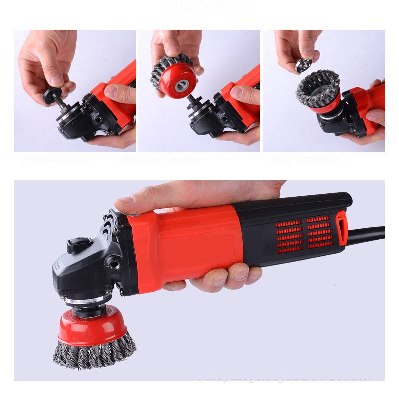 Cepillo Entorchado Copa 4 Pulgadas 5/8 Para Esmeril Alambre