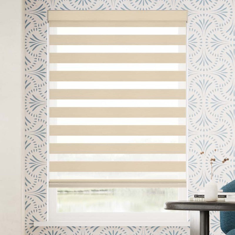 Persiana Tipo Cebra Beige Roller 1 X 1.80 Cenefa 6cm