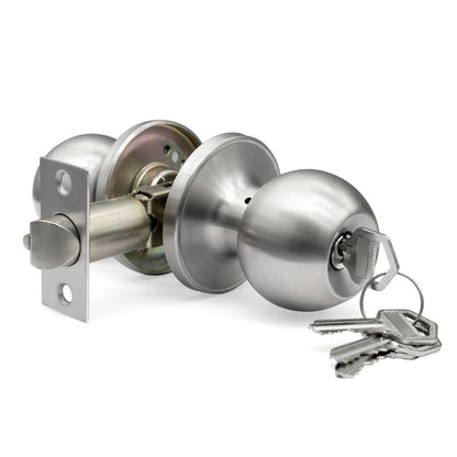 Cerradura Para Puerta Pomo Acero Inoxidable Con Llaves