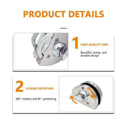 Cerraduras Media Luna De Acero Para Sobreponer Vidrio