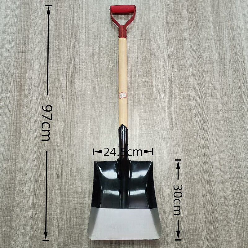 Pala Punta Cuadrada Metálica Mango De Plástico Madera