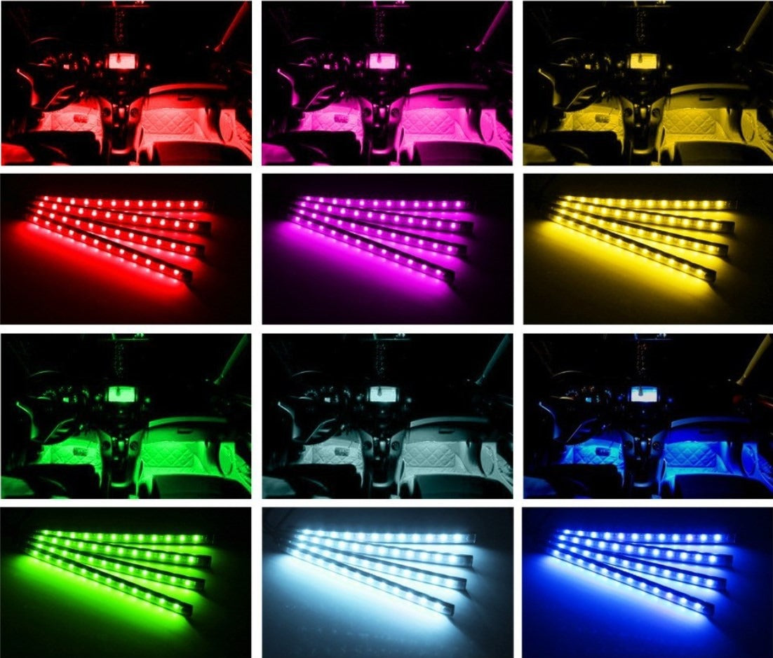 Kit Luces Led Rgb 5050 Multicolor Para Interior De Carros