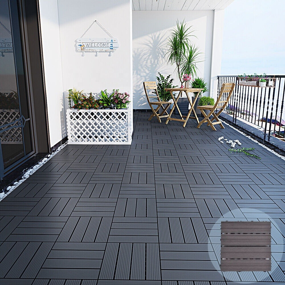 Pisos Deck Modular Para Exteriores Wpc (1 Lamina 30 X 30cm)