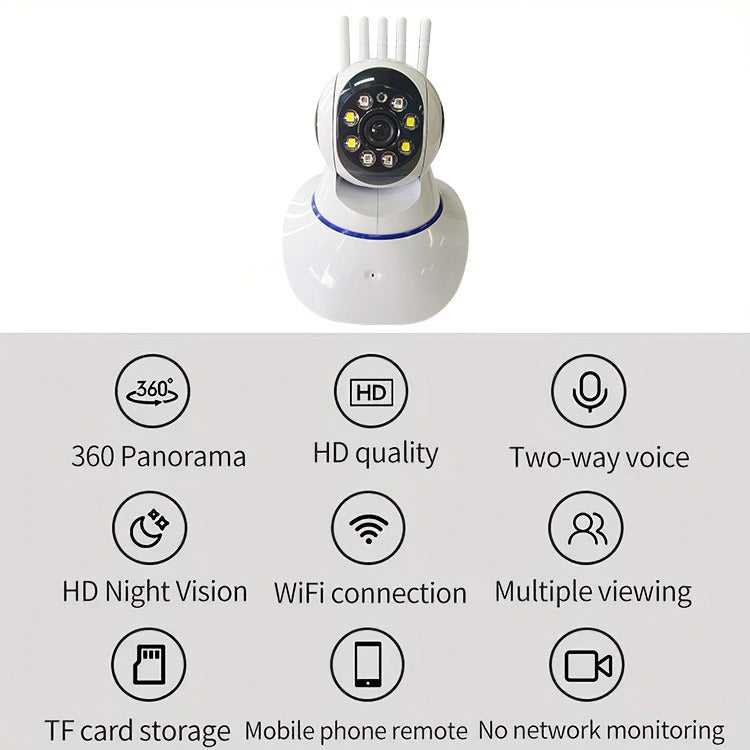Camara De Seguridad Wifi Ip 1080p 5 Antenas HD