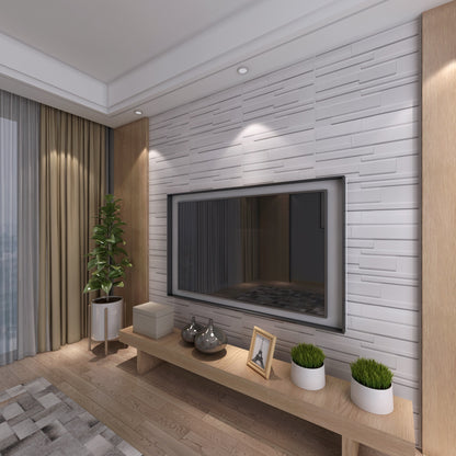 Panel Lámina Pvc Decorativo 3d Plástico Bloques 50x50