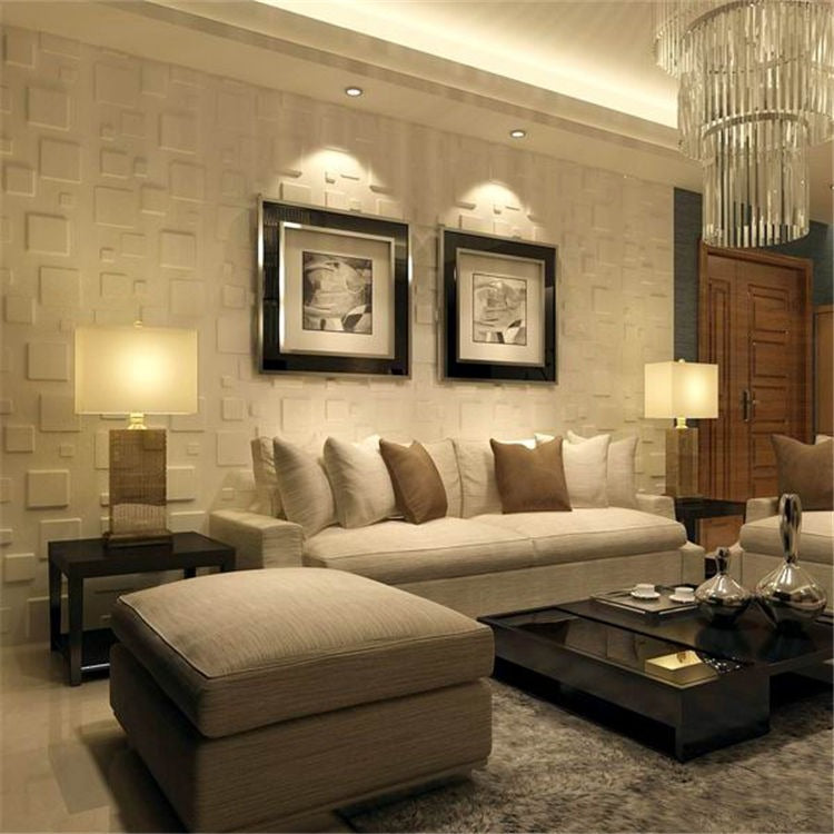 Panel Lámina Pvc Decorativo 3d Plástico Rectangulo 50x50