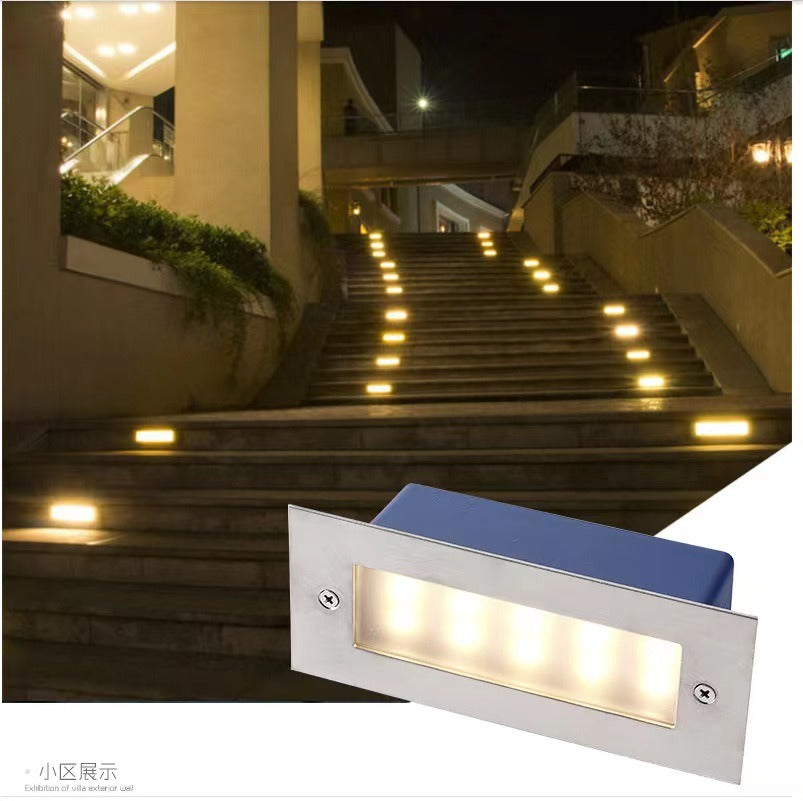 Lampara Led Para Escalera Rectangular Jardín Empotrar