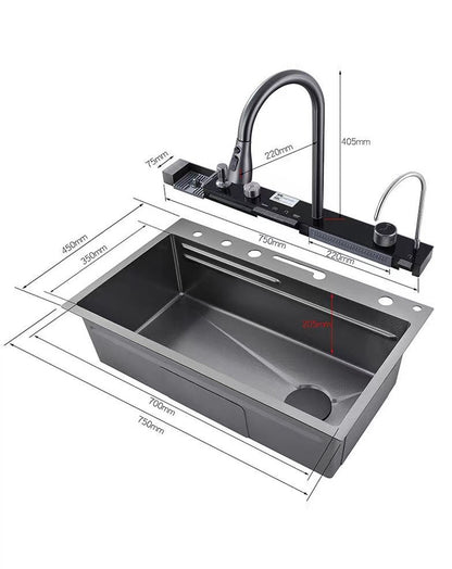 Fregadero Lavaplatos Moderno De Lujo Multifuncional 75X45cm Empotrable