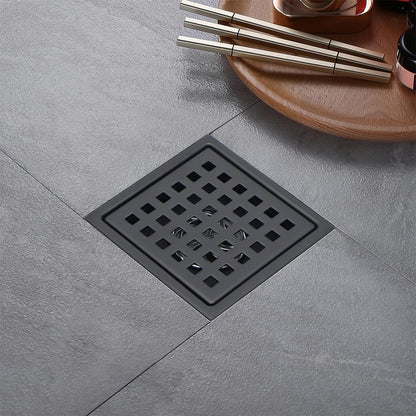 Desagüe Rejilla Centro Piso Cuadrada Anti Olor 10X10cm Acero