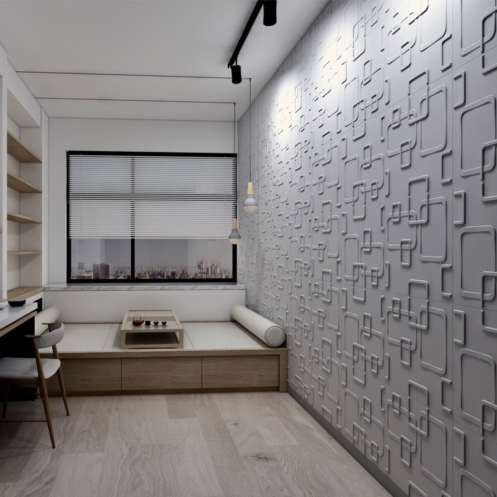 Panel Lámina Pvc Decorativo 3d Plástico 50x50