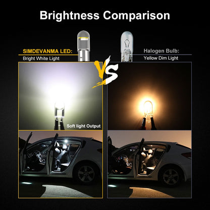 Bombillo Muelita T10 Led Cob 360 12v 10 unidades