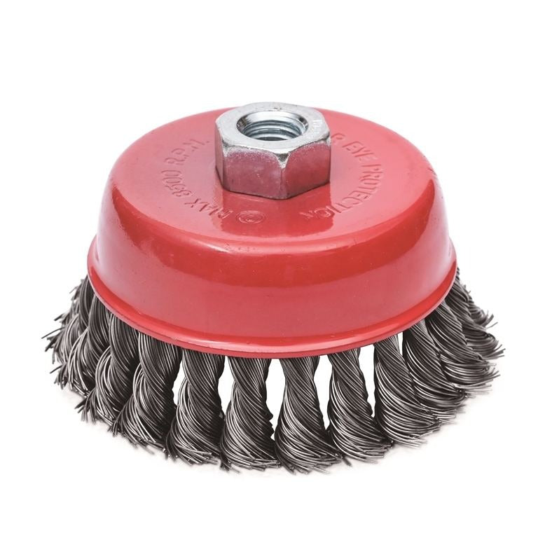 Cepillo Entorchado Copa 4 Pulgadas 5/8 Para Esmeril Alambre