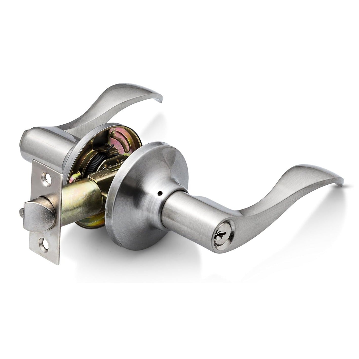 Cerradura De Manilla Para Puertas De Madera Acero Inoxidable