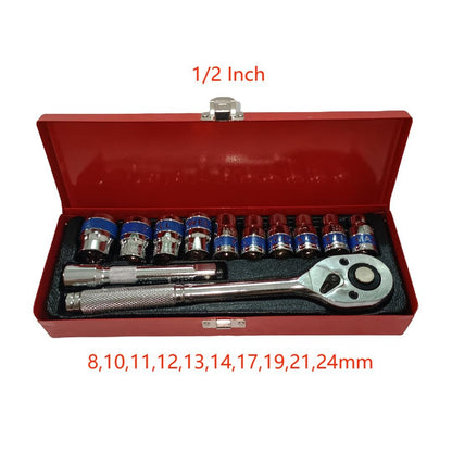 Juego De Ratchet Y Dados Set 12 Piezas 1/2 Pulgada Milimétricos