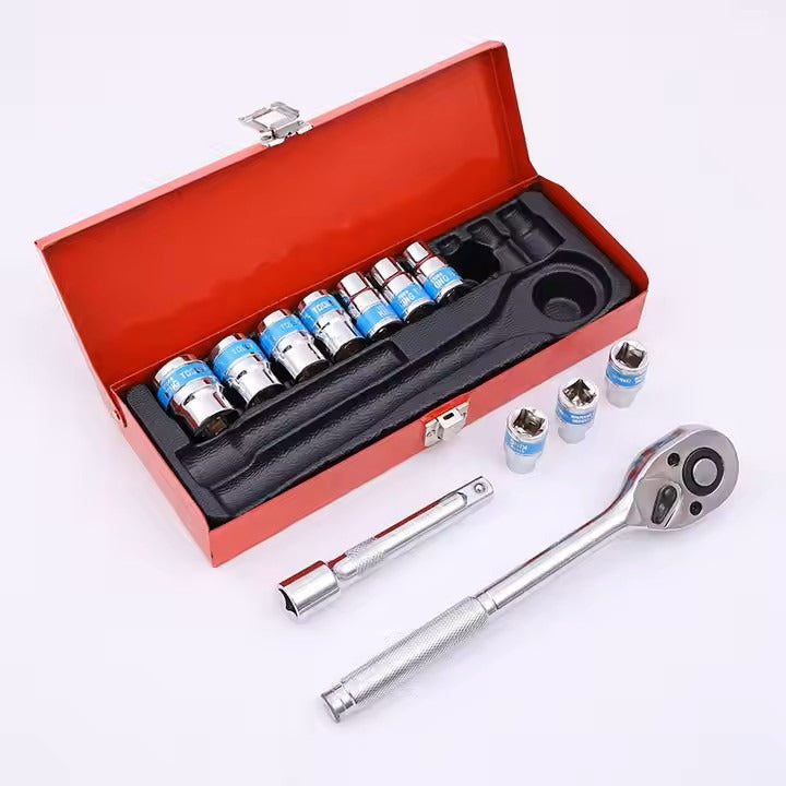 Juego De Ratchet Y Dados Set 12 Piezas 1/2 Pulgada Milimétricos