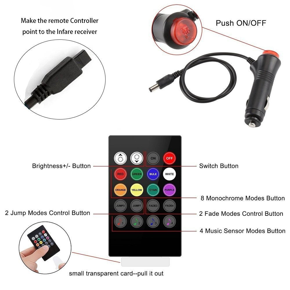 Kit Luces Led Rgb 5050 Multicolor Para Interior De Carros