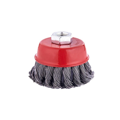 Cepillo Entorchado Copa 4 Pulgadas 5/8 Para Esmeril Alambre