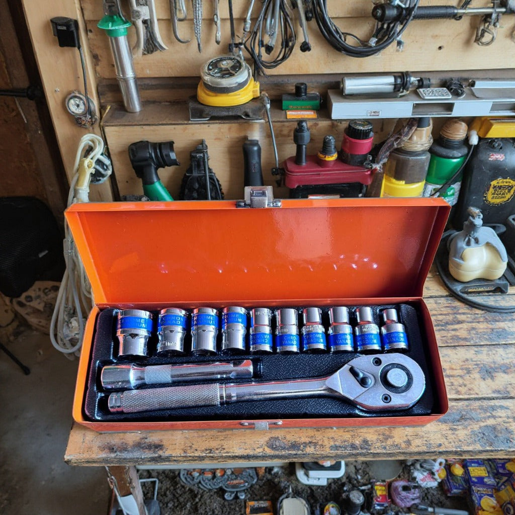 Juego De Ratchet Y Dados Set 12 Piezas 1/2 Pulgada Milimétricos