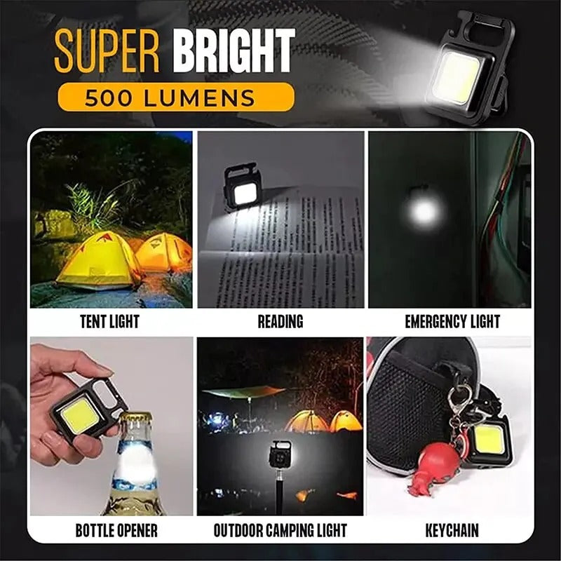 Linterna Recargable Led Cob Luz Potente Llavero Multiusos