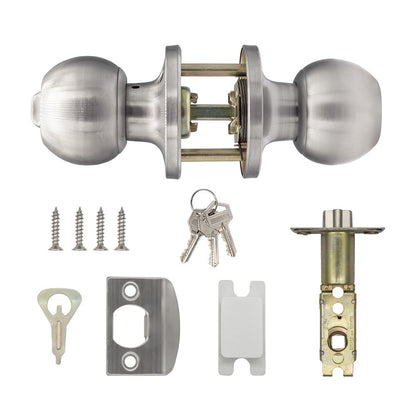 Cerradura Para Puerta Pomo Acero Inoxidable Con Llaves