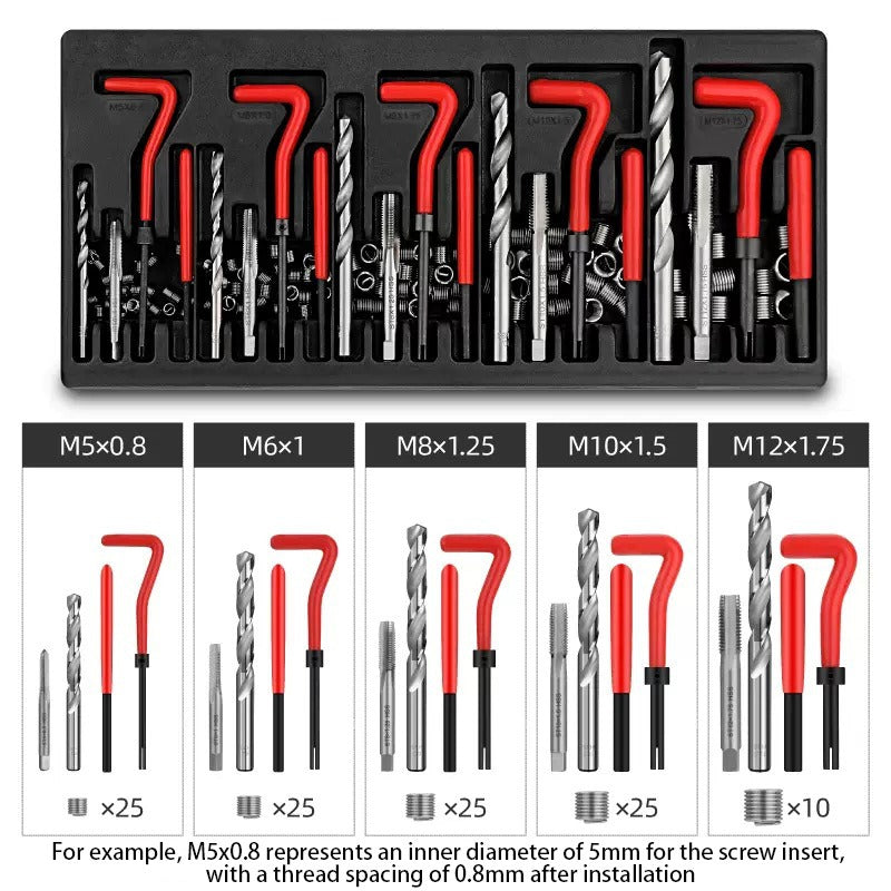 Kit Reparación De Roscas Helicoil Medidas M5 M6 M8 M10 M12