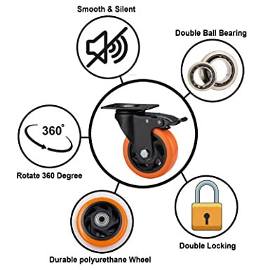 Ruedas Giratoria Con Freno 2 Pulgadas