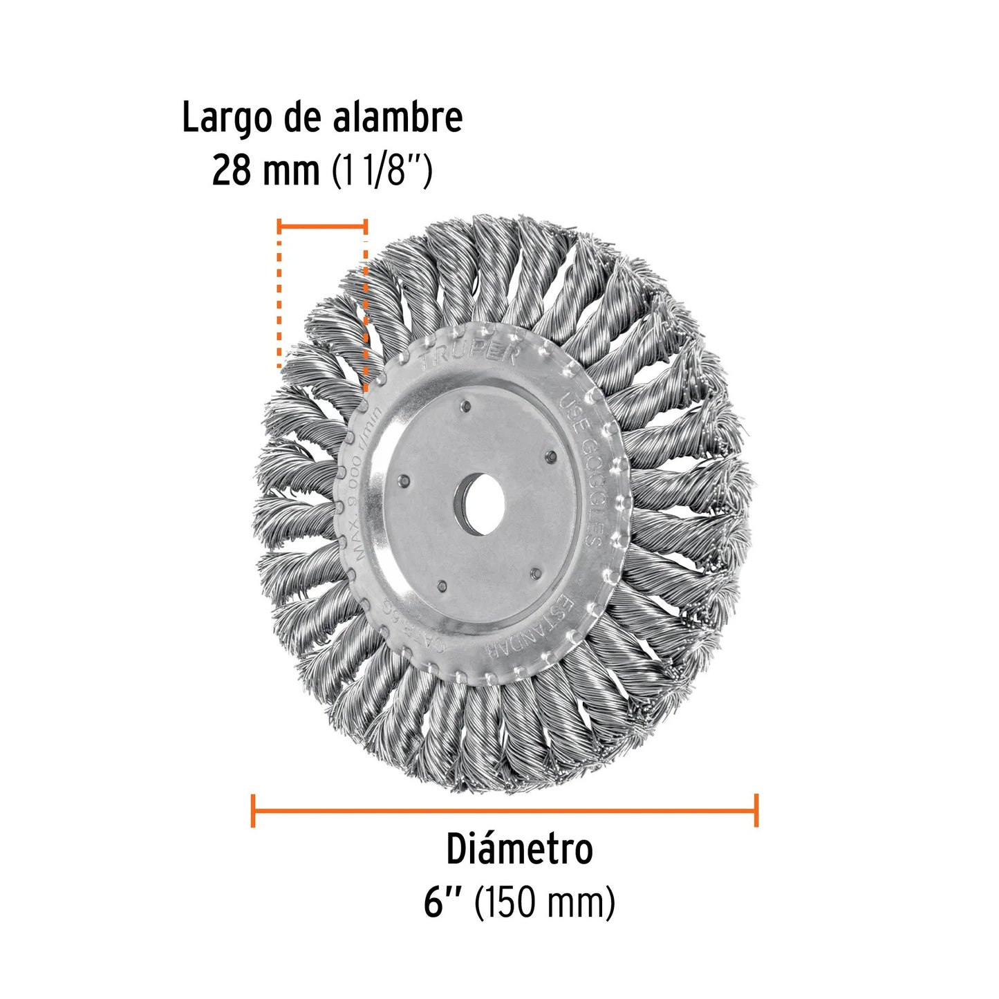 Cepillo Alambre Entorchado Circular 6 Pulgadas Esmeril De Banco