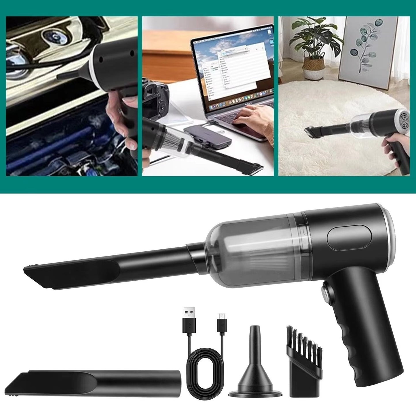 Mini Aspiradora Sopladora Inalámbrica Recargable 2 En 1 Usb