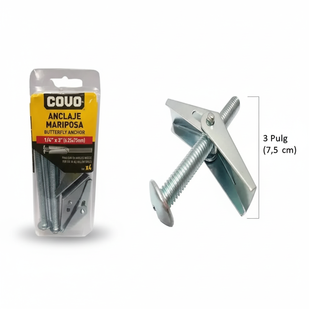Anclajes mariposa COVO 1/4" x 3"