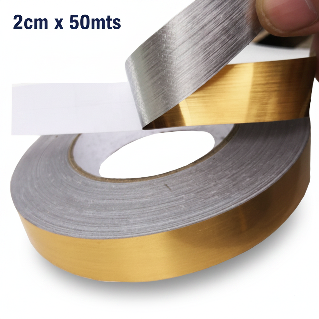 Cinta Decorativa Autoadhesiva 2cmx50mtrs Para Pared Dorada