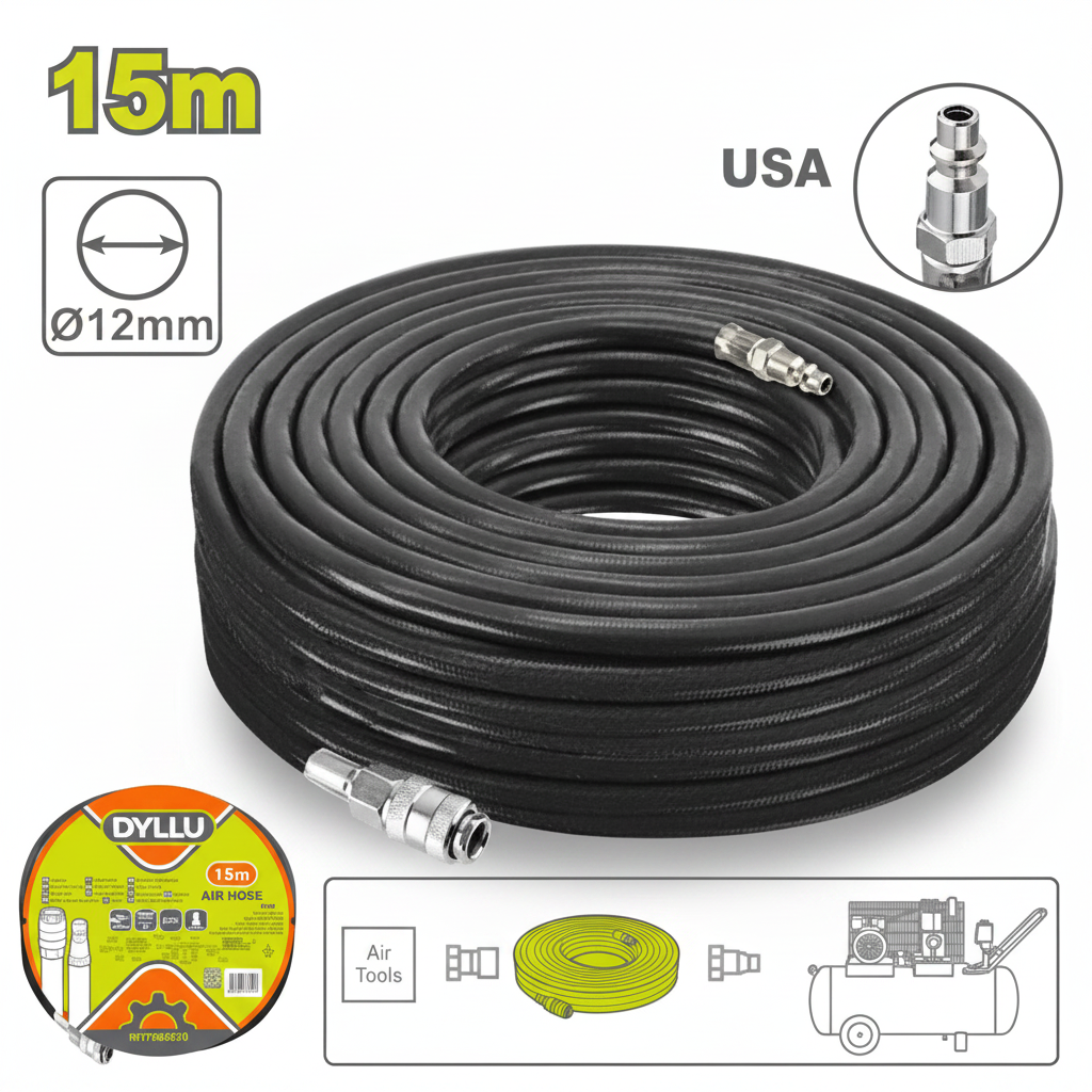 Manguera De Aire Compresor 580 Psi 1/4 15 Mts