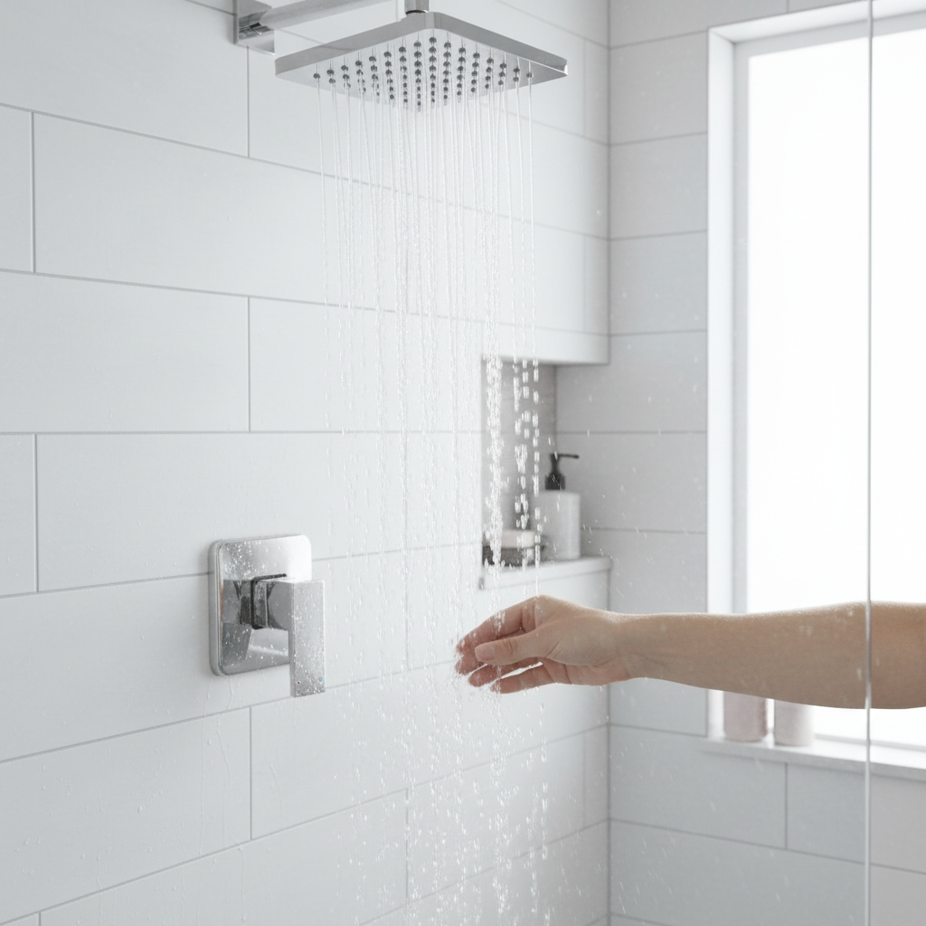 Grifería Aquafina en ducha real