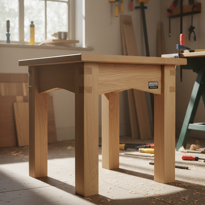 Mueble de madera terminado mostrando uniones resistentes con pegamento