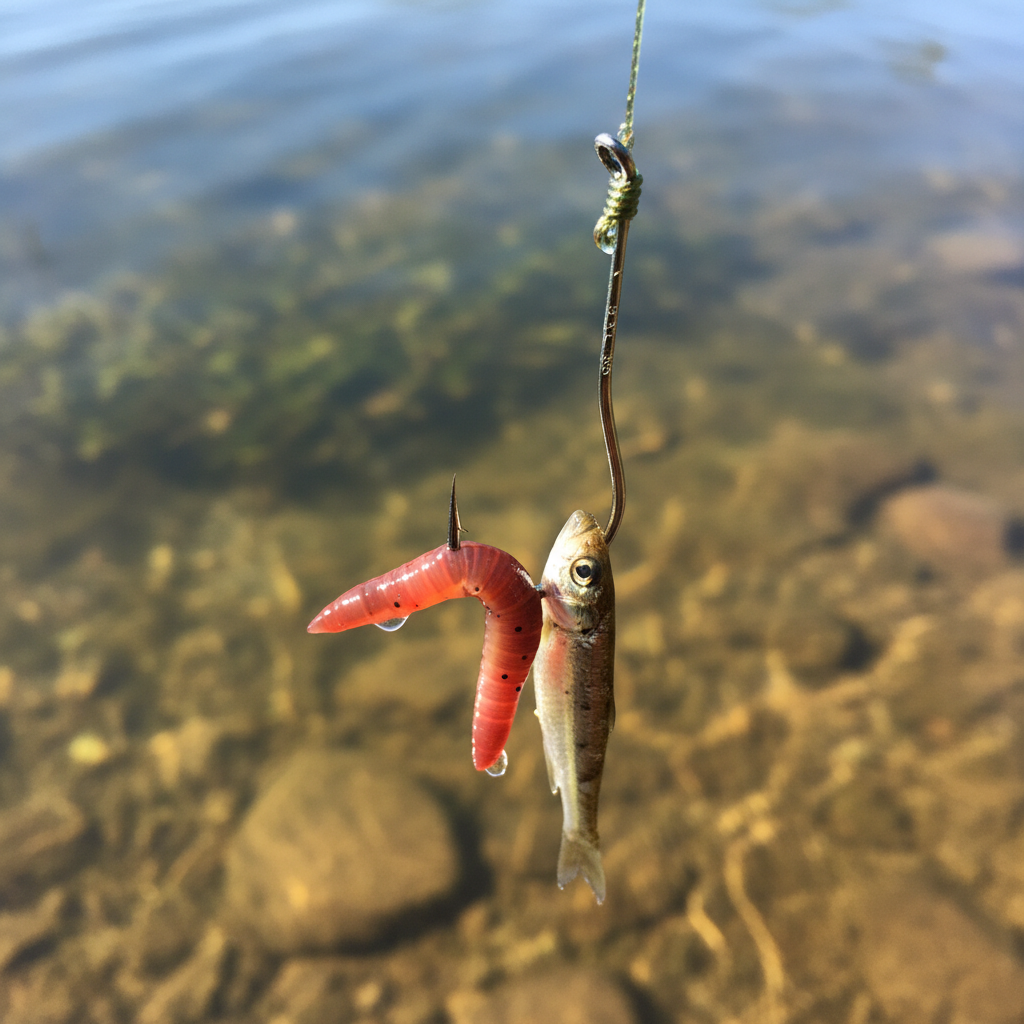 Anzuelo ZASC #14 con carnada listo para pescar