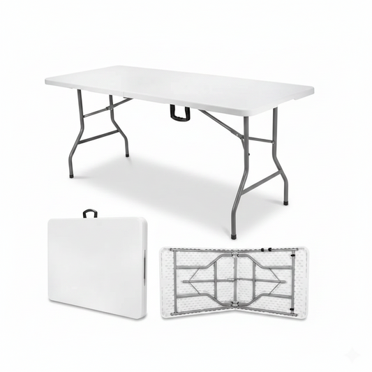 Mesa Rectangular Plegable Plastico Duro 1.80 Metros Hogar
