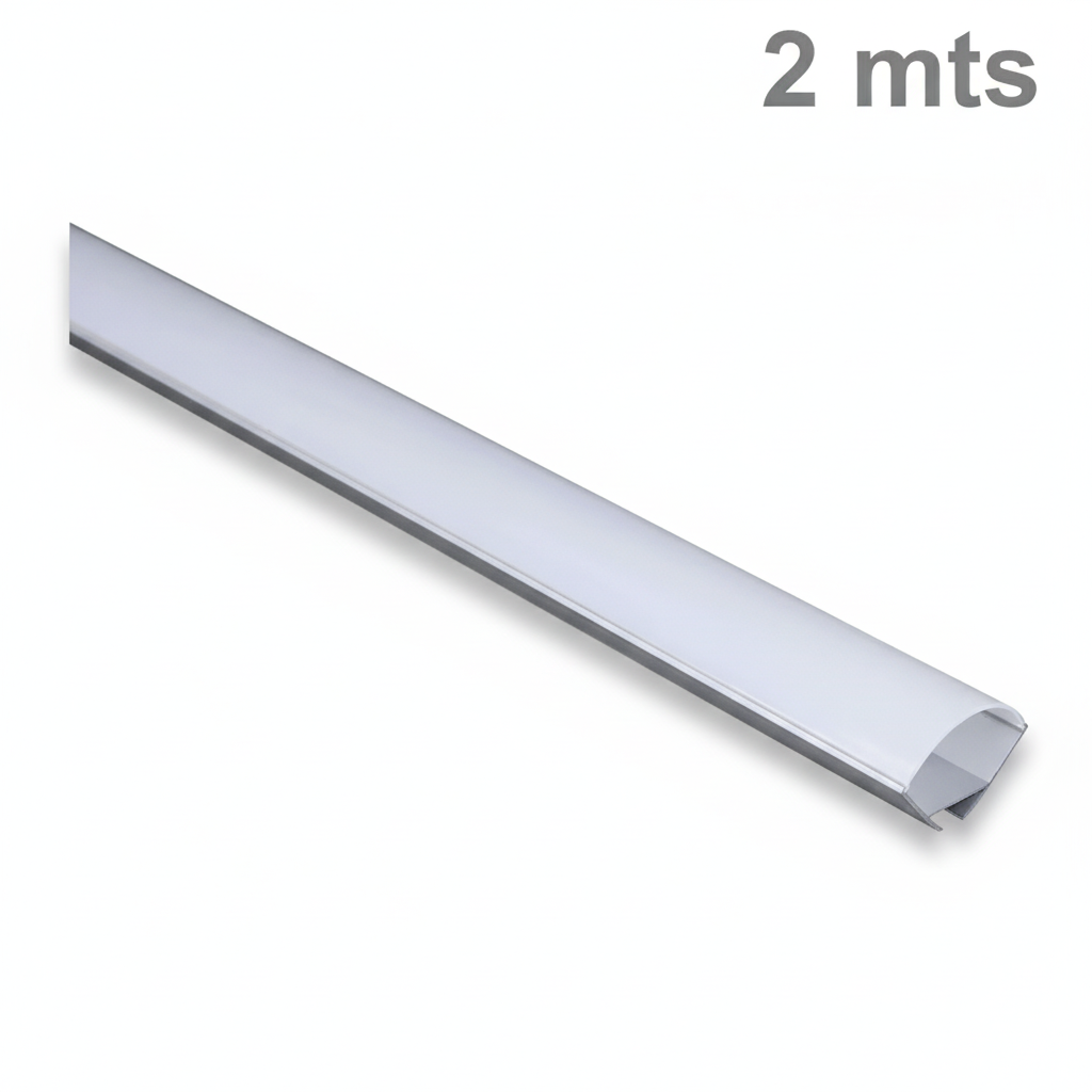 Perfil Led Riel Esquinero Para Cinta Led Aluminio 2 Metros