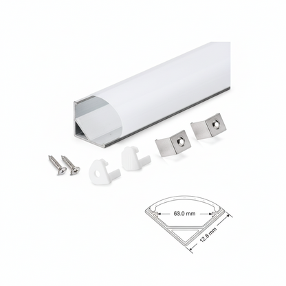 Perfil Led Riel Esquinero Para Cinta Led Aluminio 2 Metros