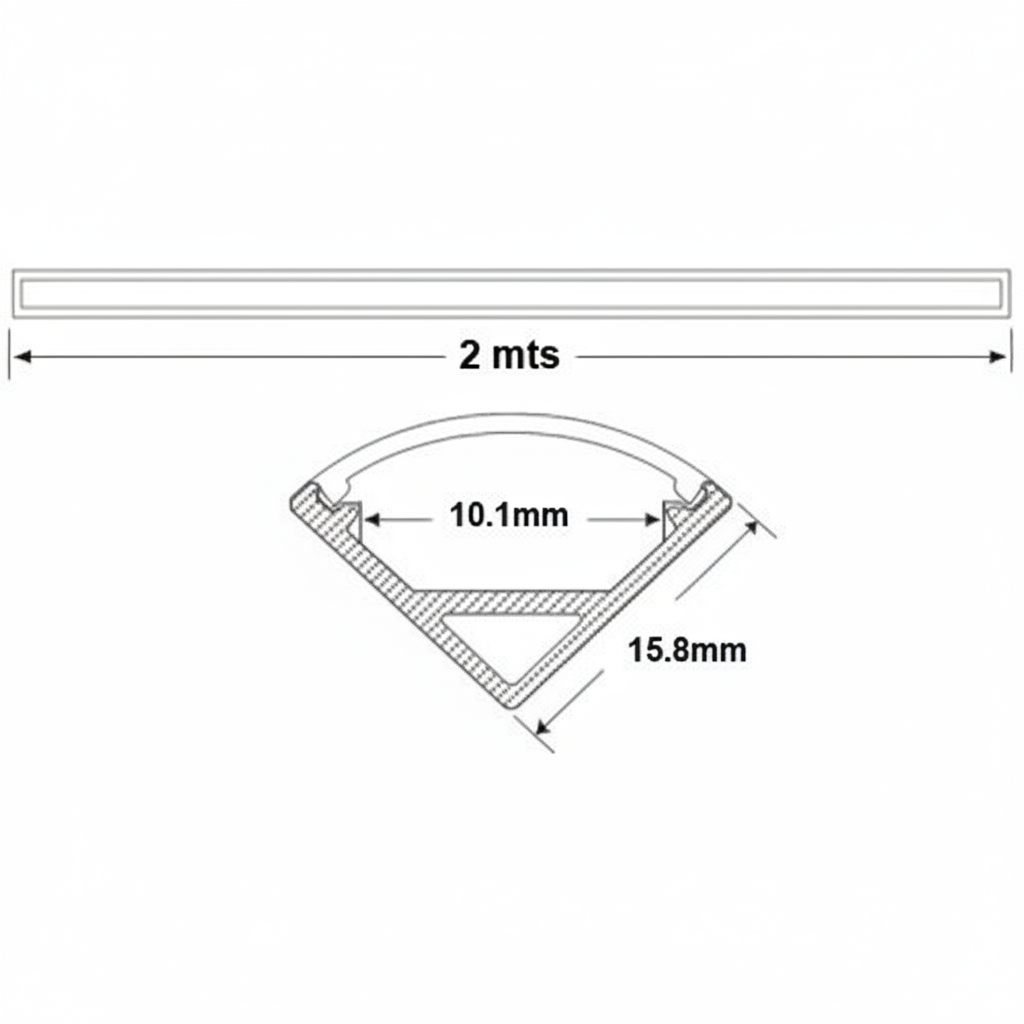 Perfil Led Riel Esquinero Para Cinta Led Aluminio 2 Metros